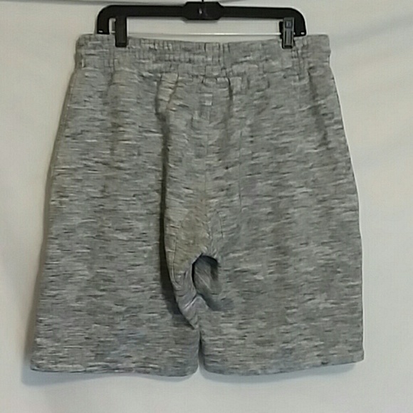 Foot Locker Mens 2XL Shorts Gray Heathered Knit Faux Leather Trim - Picture 4 of 5